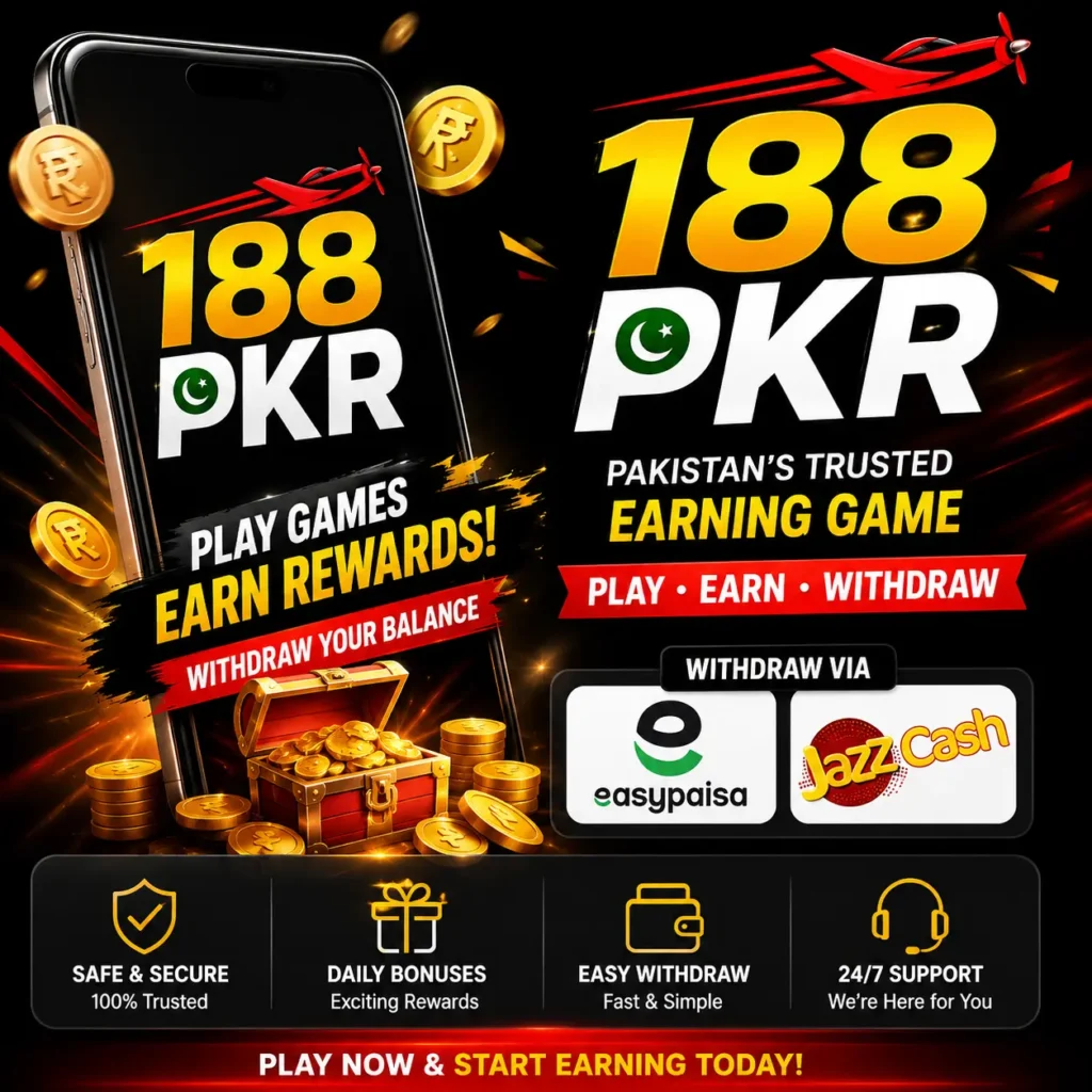 188PKR Game Payment Methods easypasia and jazzcash