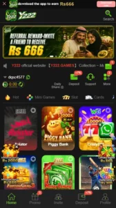 Y222 Game with green cricket theme and Pakistani player design