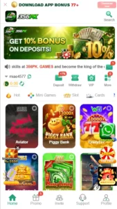 356PK Game mobile gaming screen with colorful design